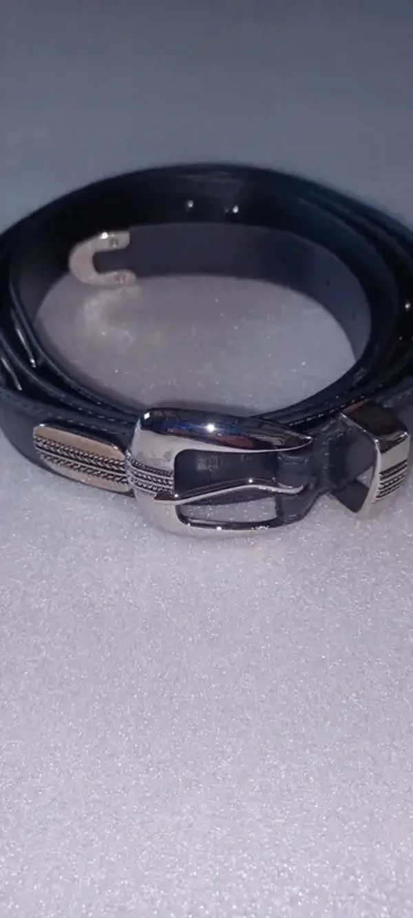 Ceinture noire motif argenté T64/66