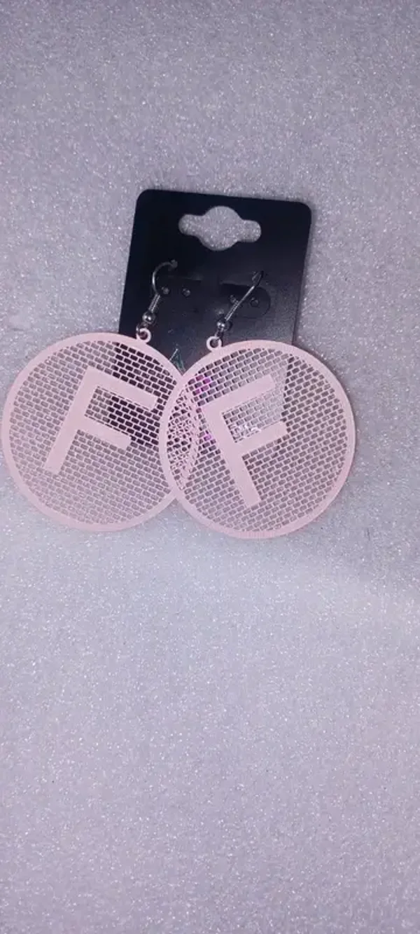 Boucles d'oreilles "F" rose