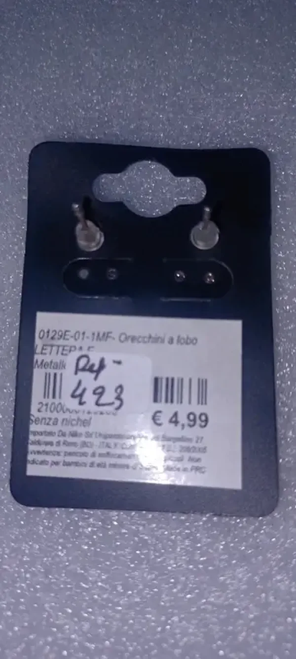 Boucles d'oreilles "E" strass