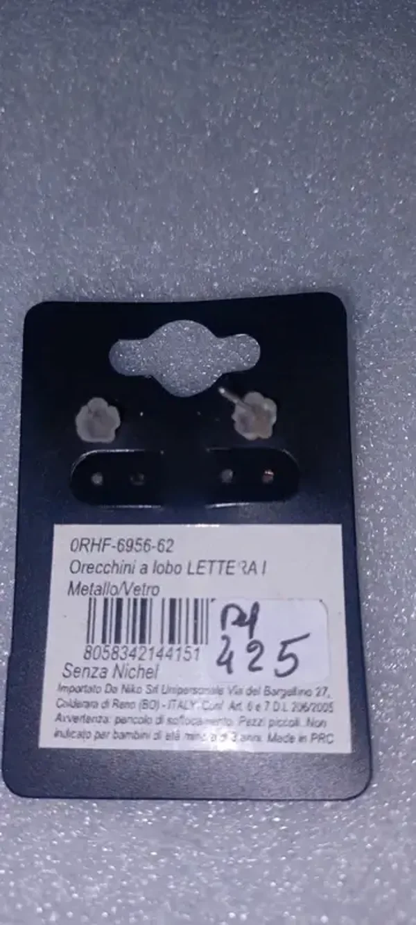 Boucles d'oreilles grand "E" strass