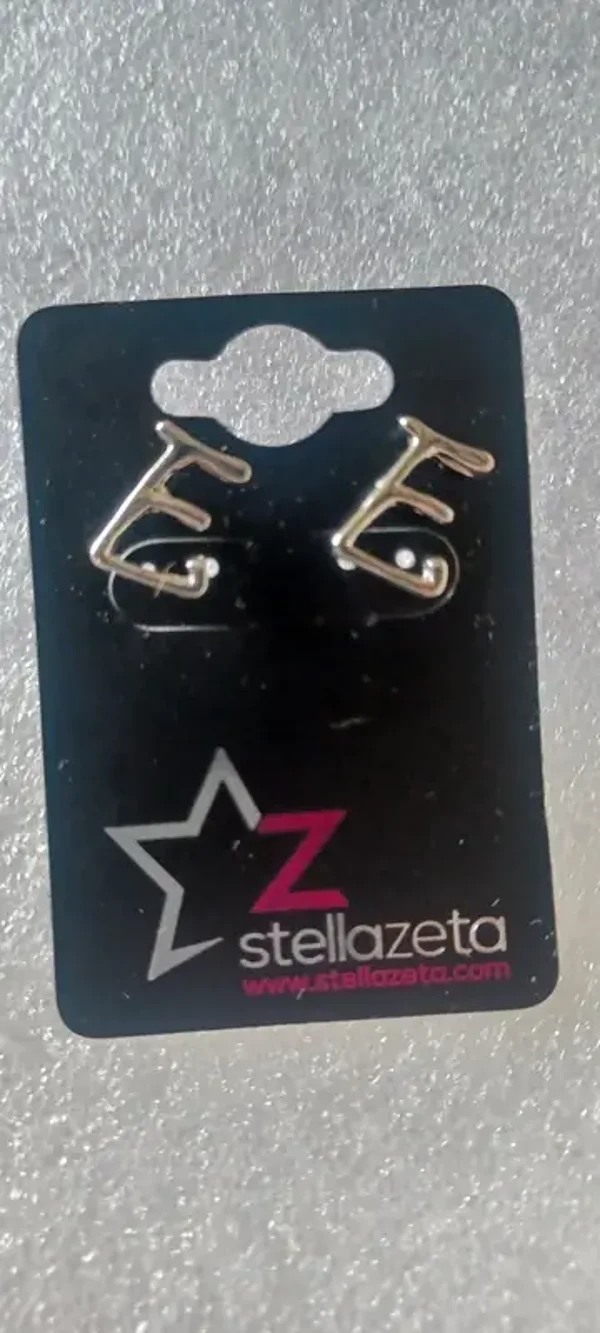 Boucles d'oreilles "E" argenté