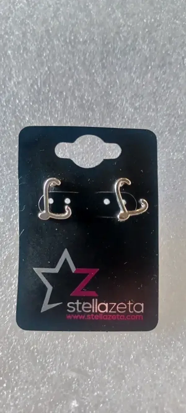 Boucles d'oreilles "L" argenté