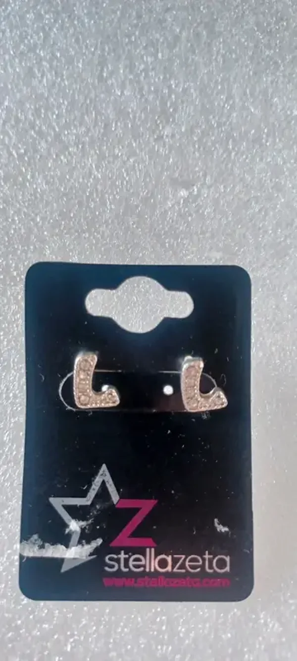 Boucles d'oreilles "L" strass