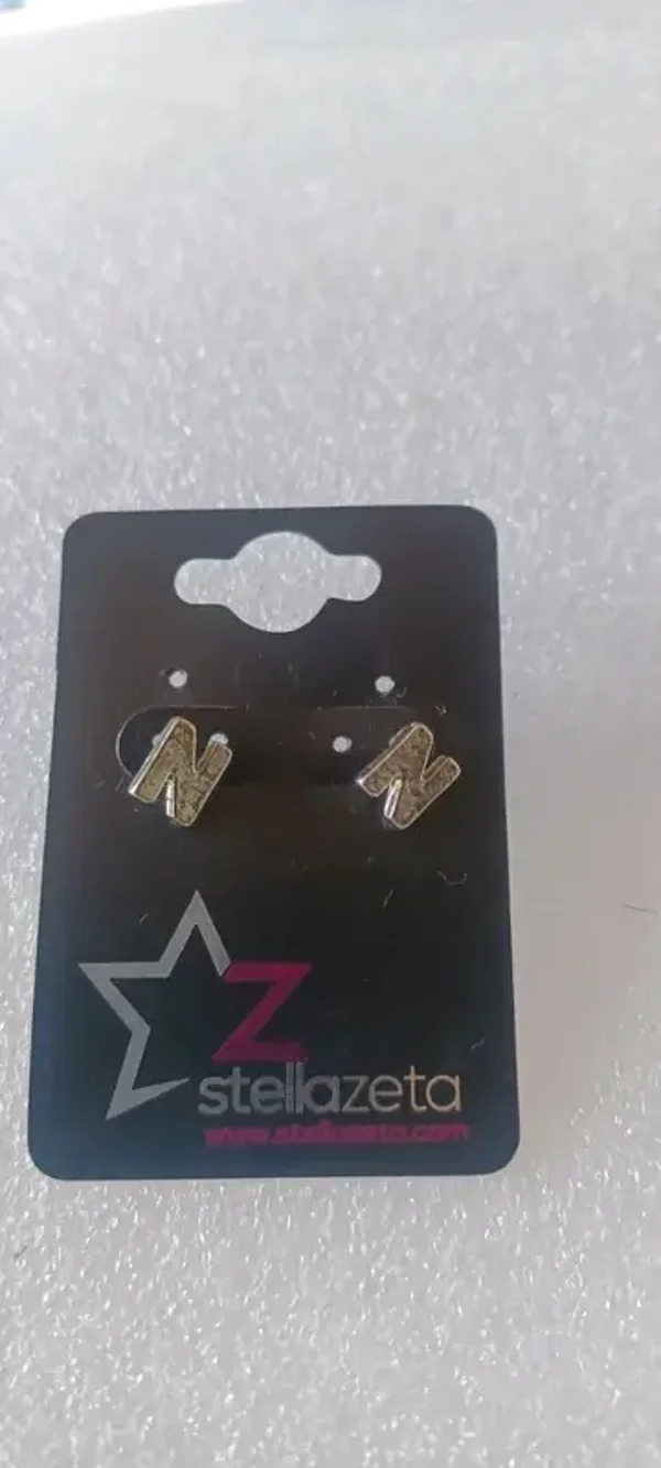 Boucles d'oreilles "N" argenté