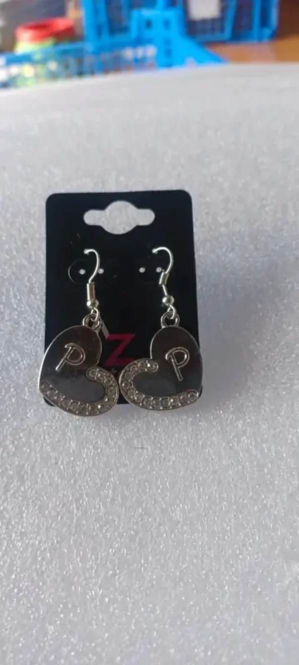 Boucles d'oreilles coeur "P"