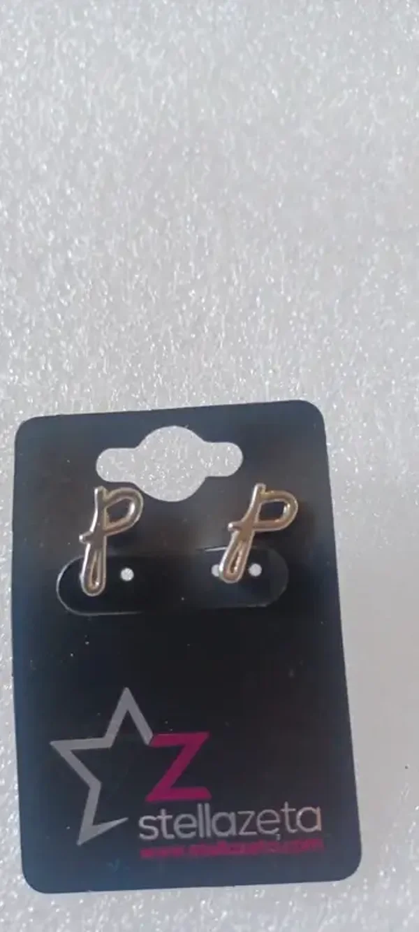 Boucles d'oreilles "P" argenté