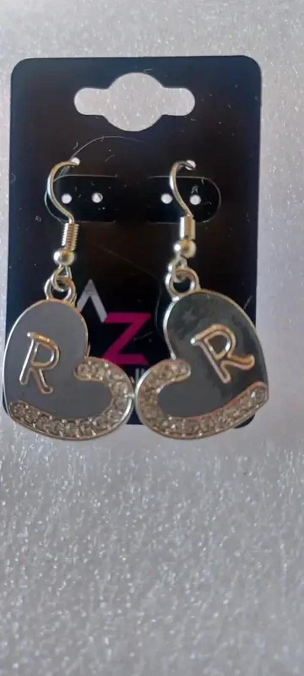 Boucles d'oreilles coeur "R"