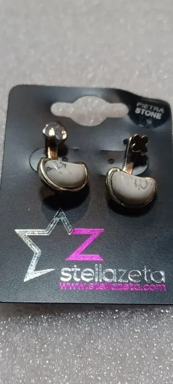 Boucles d'oreilles "pierre grisâtre"