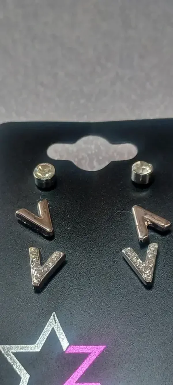 Boucles d'oreilles "V", strass
