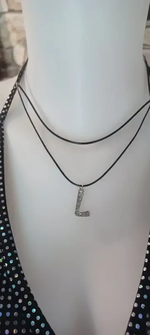 Collier "L" strass