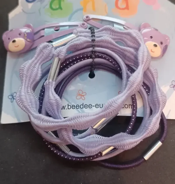 Lot d'élastiques et barrettes ourson