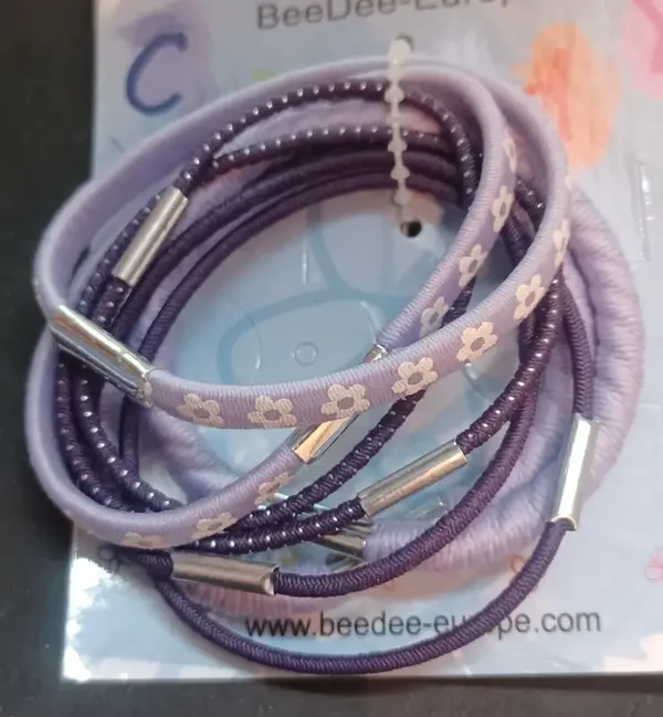 Lot d'élastiques violet et lilas