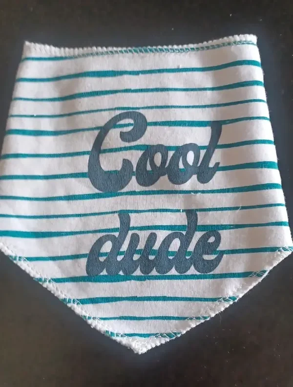 Bavoirs bandana turquoise et blanc
