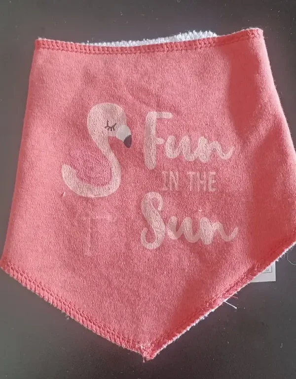 Bavoirs bandana orange et rose
