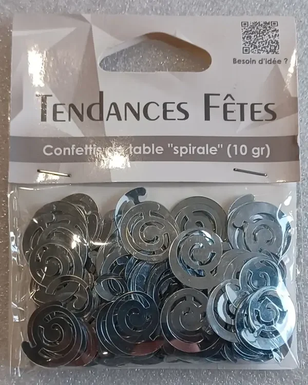 Confettis de table "spirale" argentés