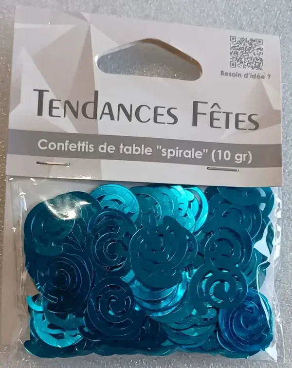 Confettis de table "spirale" bleus