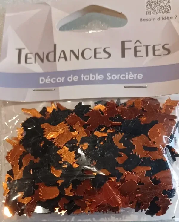Décor de table "sorcière" noie et cuivré