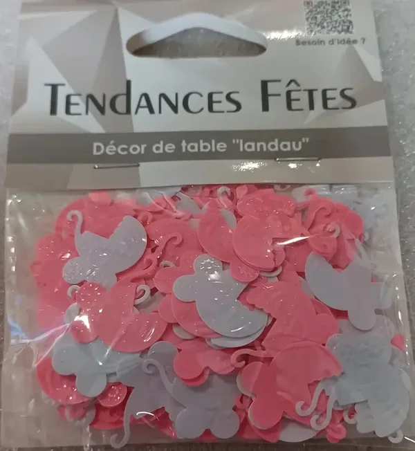 Décor de table "landau" rose et blanc