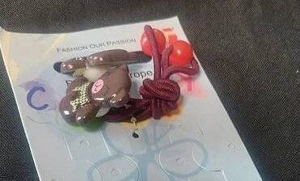 Double élastique avec petits ours marron foncé