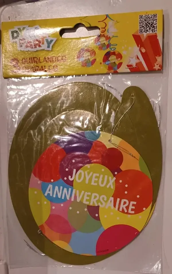 Guirlande spirale "joyeux anniversaire"