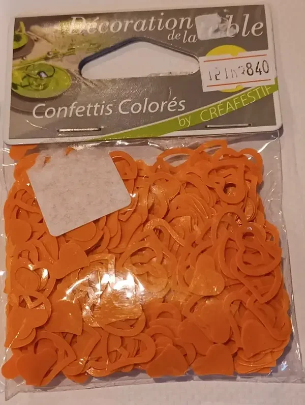 Confettis orange "coeur"