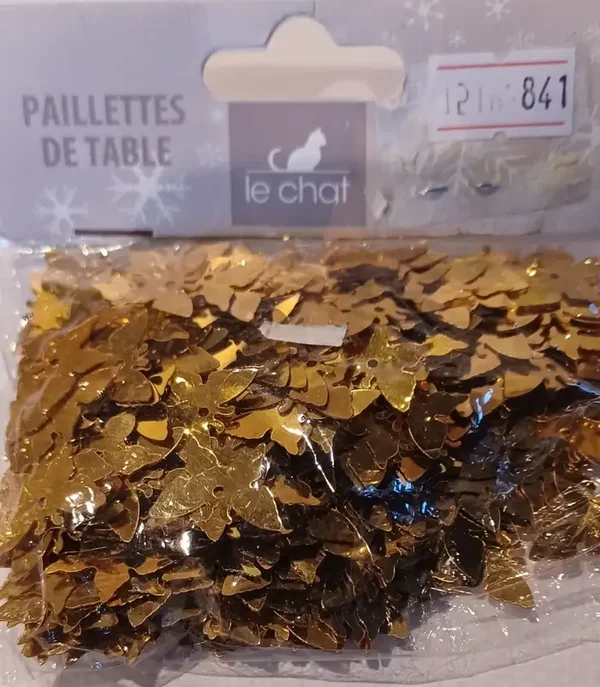 Paillettes de table "papillon" doré