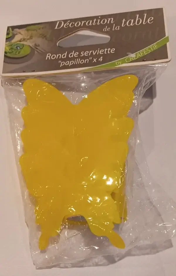 Rond de serviette "papillon" jaune