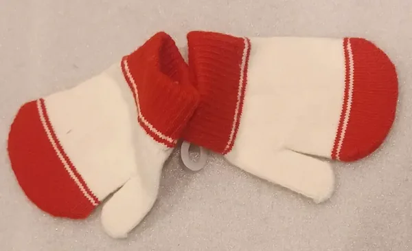 Moufles bébé rouge et blanc