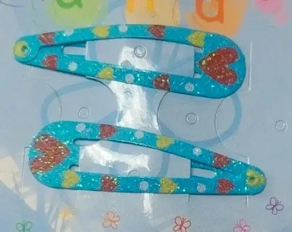 Barrettes pinces clic clac modèle coeurs