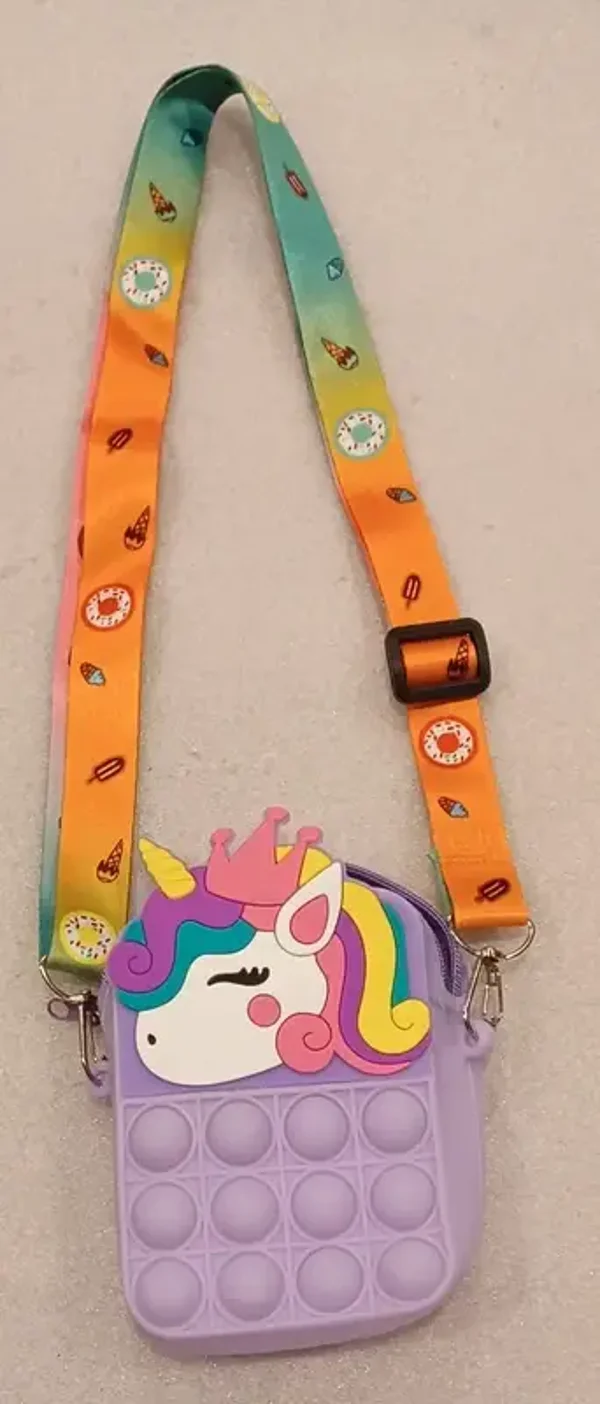 Sac silicone licorne lilas
