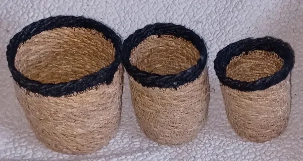 Pots en jute noir