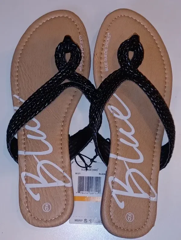 Sandales beige lanières noires T9
