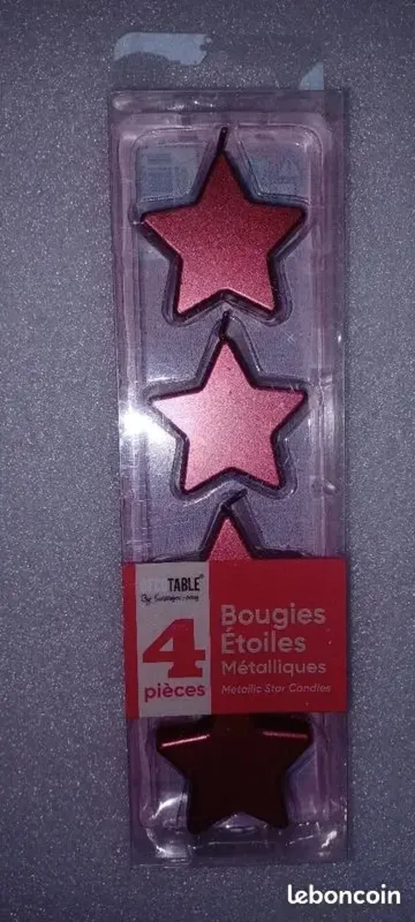 Bougies métallisées étoile rouge