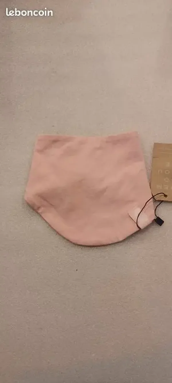 Bandana gris intérieur rose