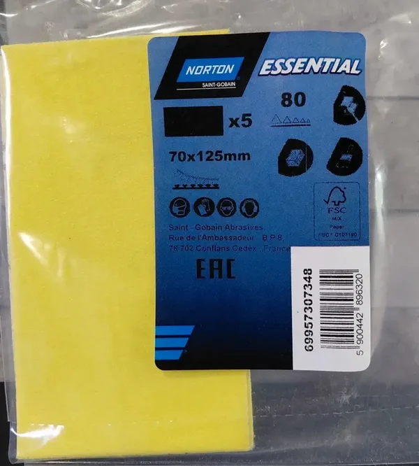 Feuille abrasive 70 X 125 mm