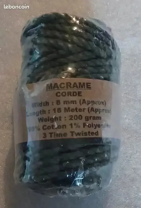 Bobine macramé tressé kaki