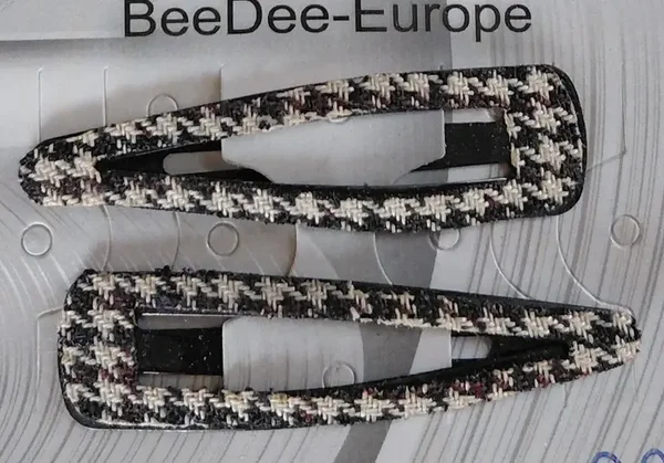 Double barrettes pince clic clac effet tissu
