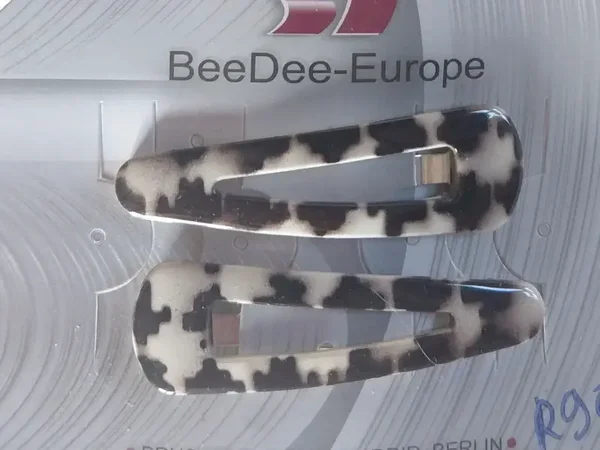Double Barrettes pince clic clac effet marbré