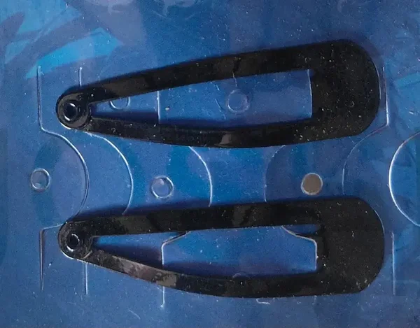 Double Barrettes pince clic clac noires
