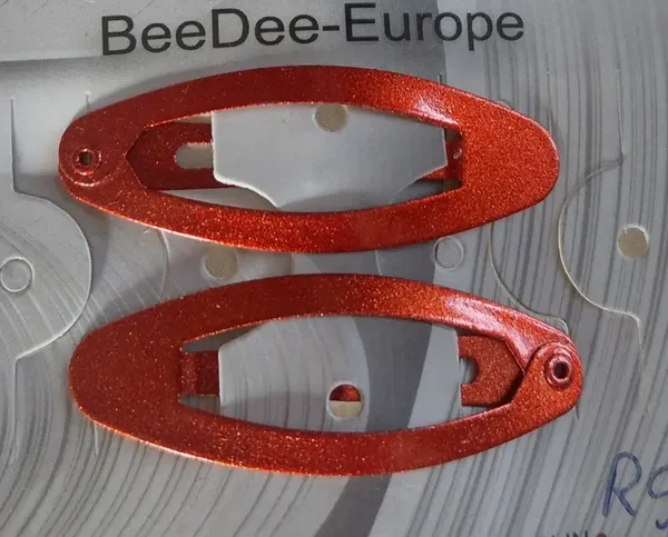 Double barrettes pince clic clac rouges