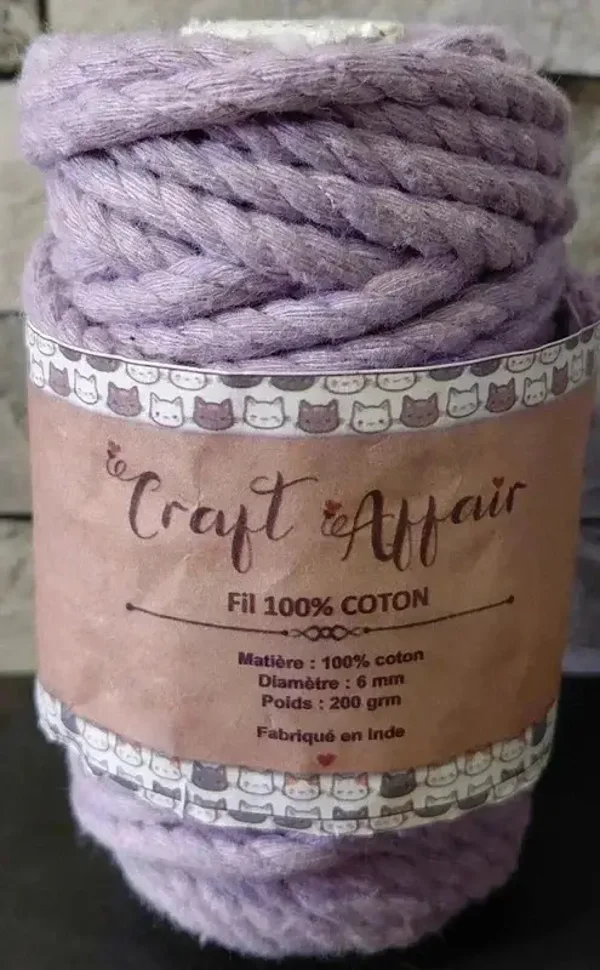 Bobine macramé tressé lilas