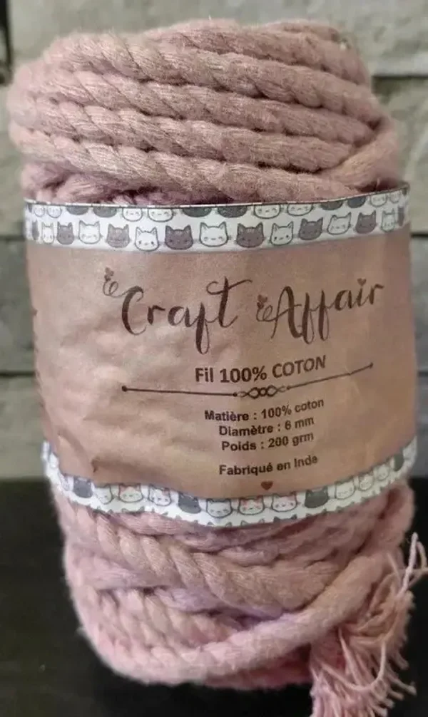 Bobine macramé tressé rose