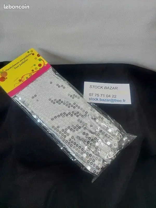 Gants paillettes/sequins argentés