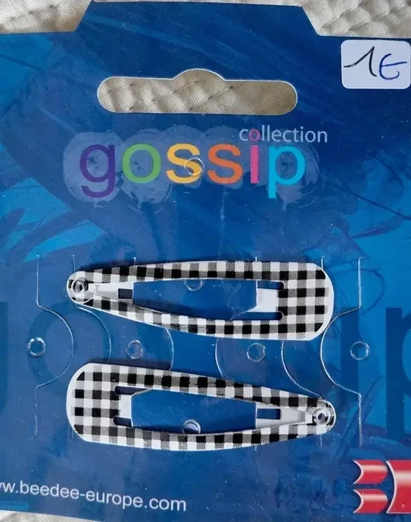 Double barrettes pince clic clac carreaux