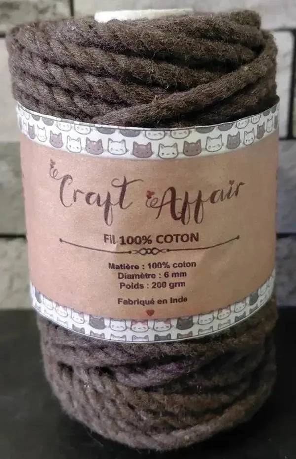 Bobine macramé tressé marron
