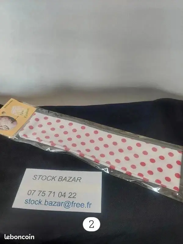 Bandeau blanc à pois rouges n°2