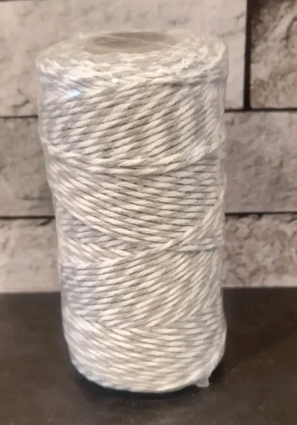 Corde en coton gris et blanc