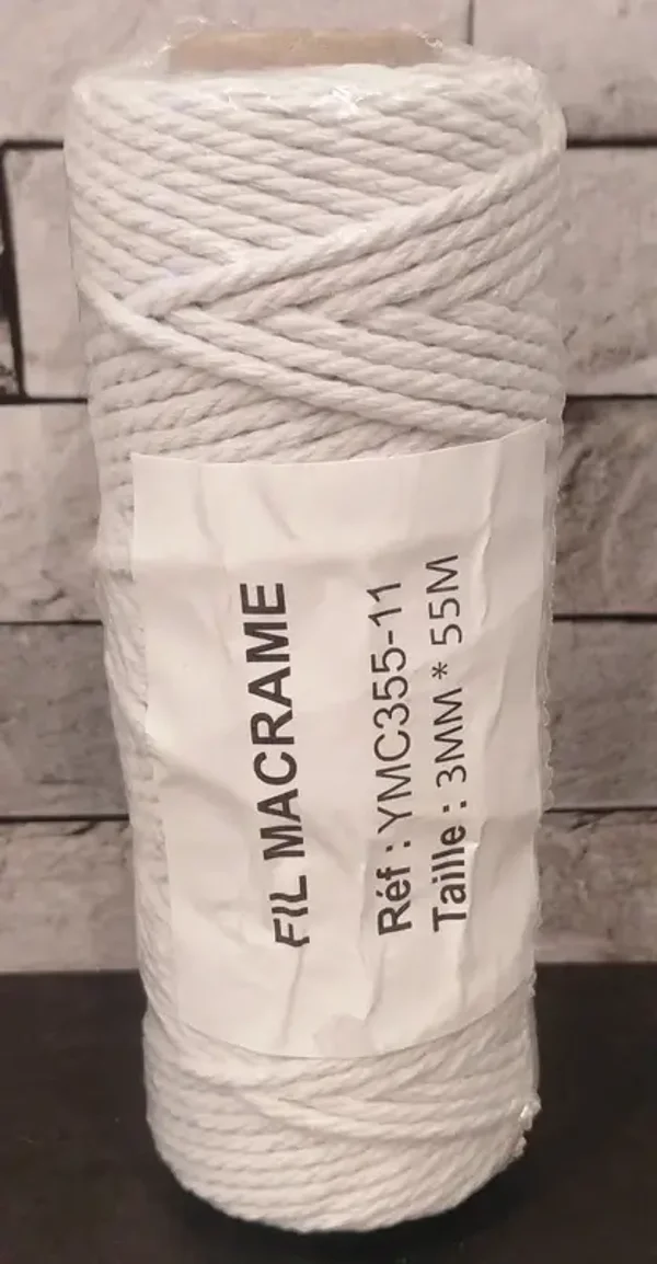 Bobine macramé blanc