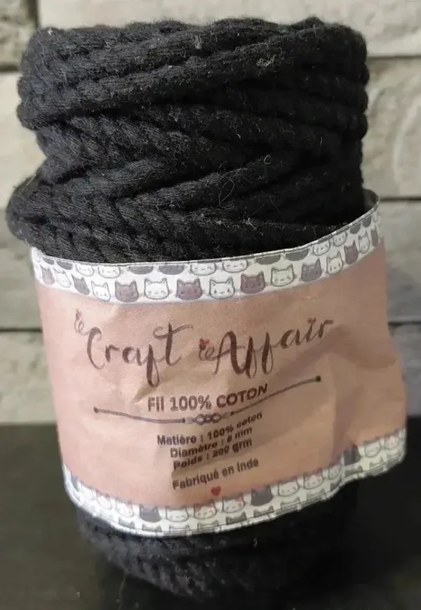 Bobine macramé tressé noir