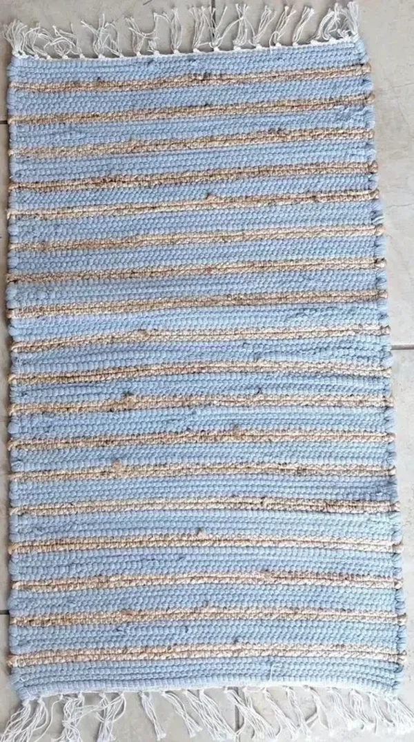 Tapis gris pervenche et marron clair